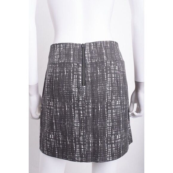 J Crew Womens Straight Pencil Skirt Mini Sz 8 Gray White Printed Cotton - Picture 4 of 7